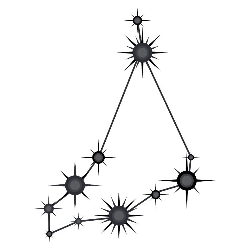 Steinbock Sternbild Sternzeichen Schwarz & Grau