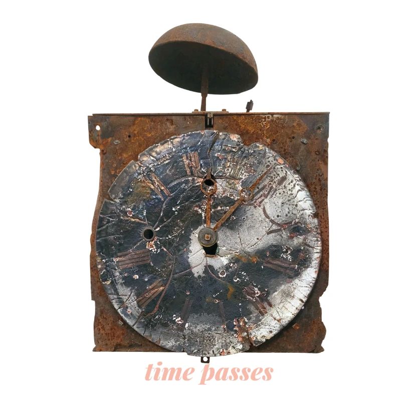 Rusty clock Time passes