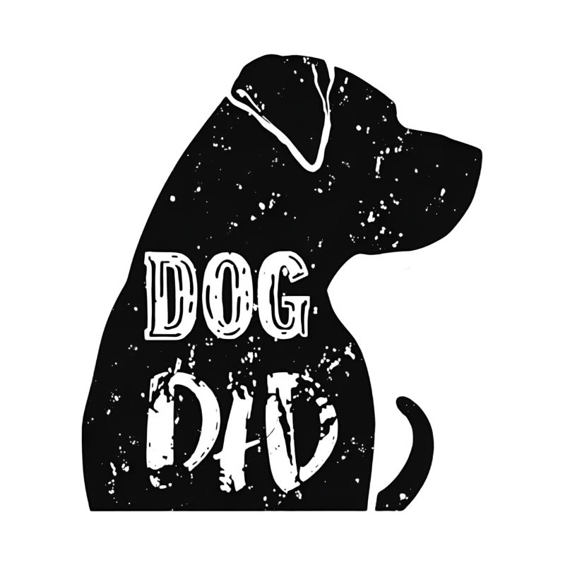Silhouette de papa chien avec texte