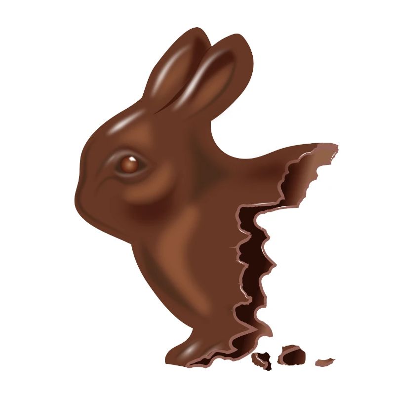 Bitten chocolate Easter bunny