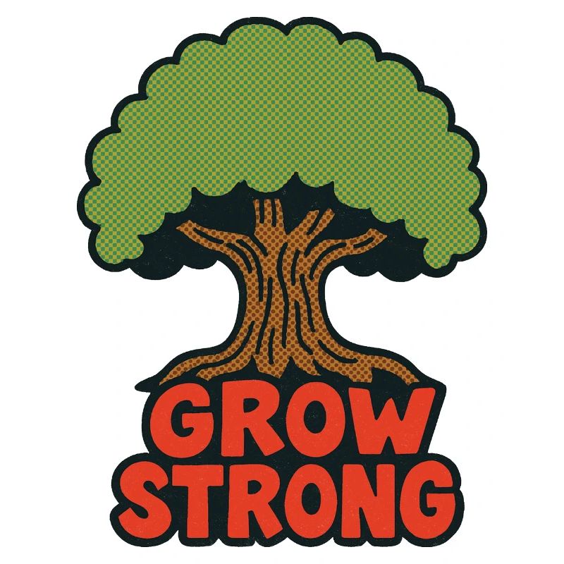 Logo rétro Grow Strong Tree