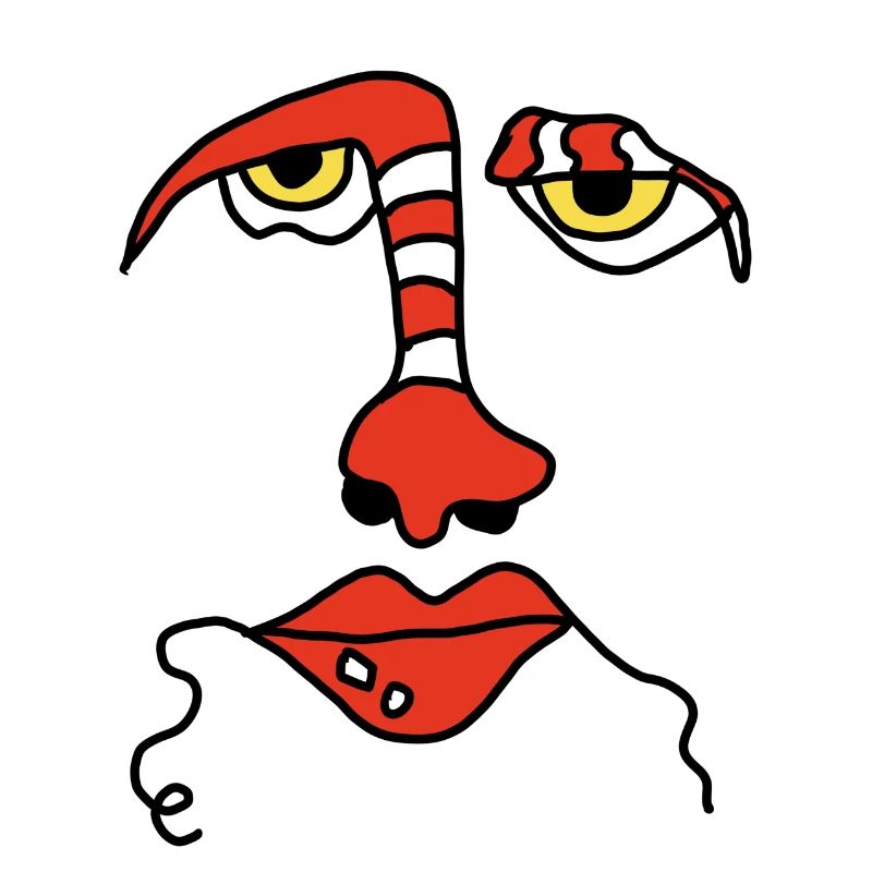 Visage abstrait avec rayures