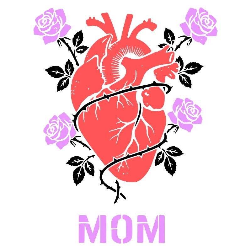Anatomisches Herz Rosen Mom