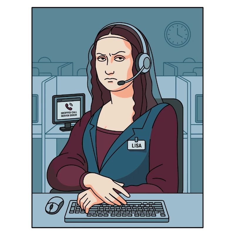 Mona Lisa Support Mitarbeiter Humor