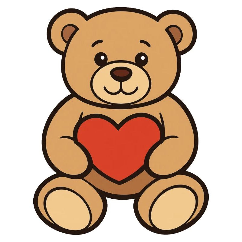 Teddy Bear with Heart Comic Art