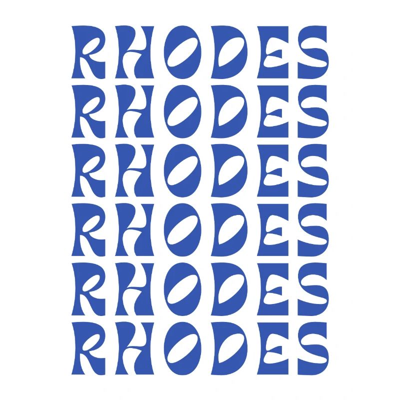 Rhodes Blue Typographic Pattern