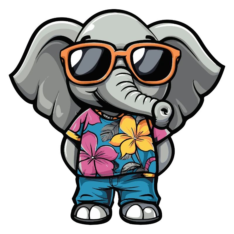 Elefant Comic Urlaub