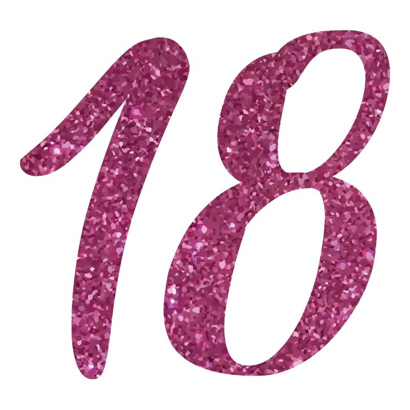 18 Year Birthday Glitter Effect