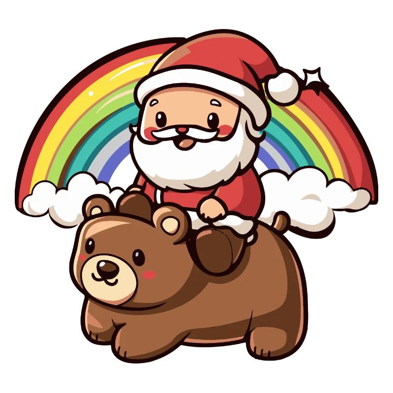 Bär Weihnachtsmann Regenbogen