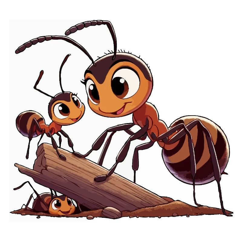 Ameisenmutter spielt mit Kindern