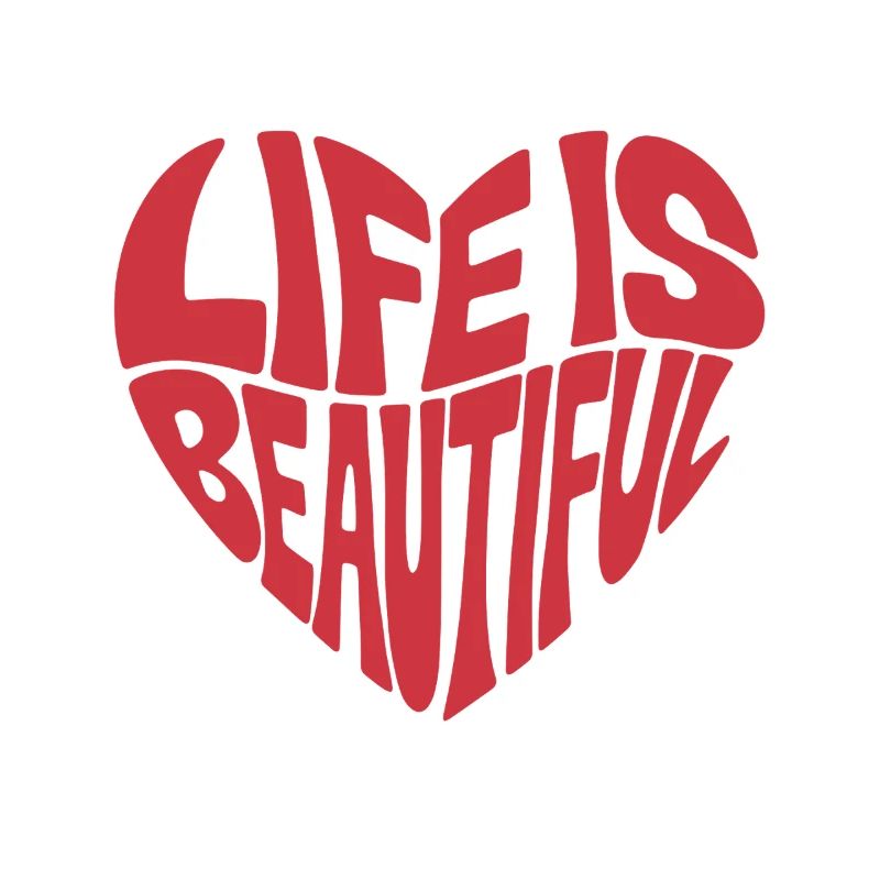 La vie est belle conception en forme de coeur