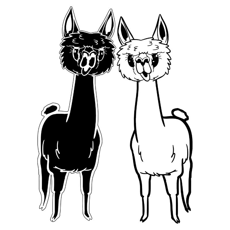 Funny Alpacas Comicstyle - 2 Alpacas Ultracute