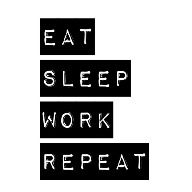 Abstract Eat, Sleep, Work, Repeat Pattern T-Shirt