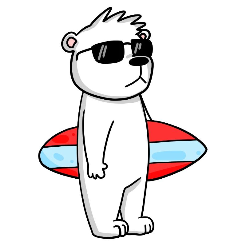 Surfboard Polar Bear Surfing Bear Cool - Holiday