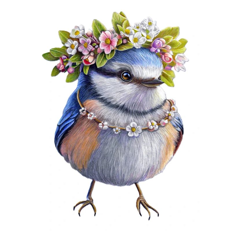 Vogel Blumenkranz