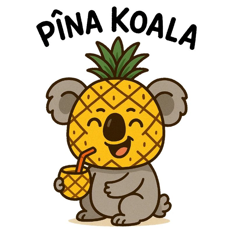 Koala with Pineapple and Fruit Drink