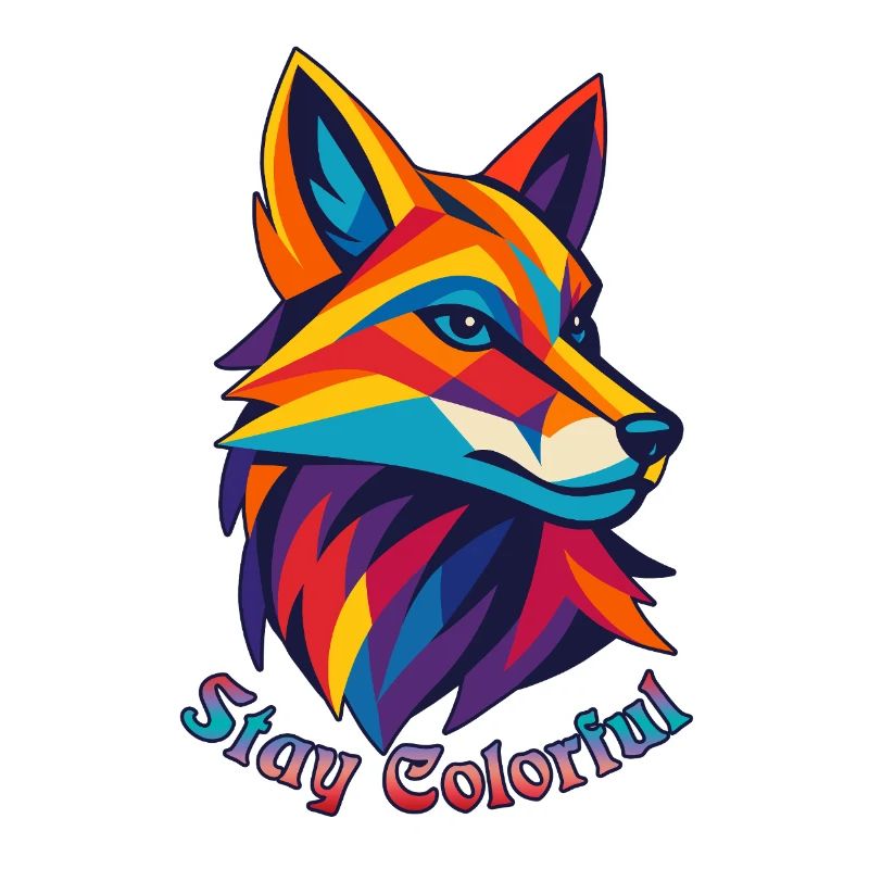 Vibrant Geometric Fox Illustration