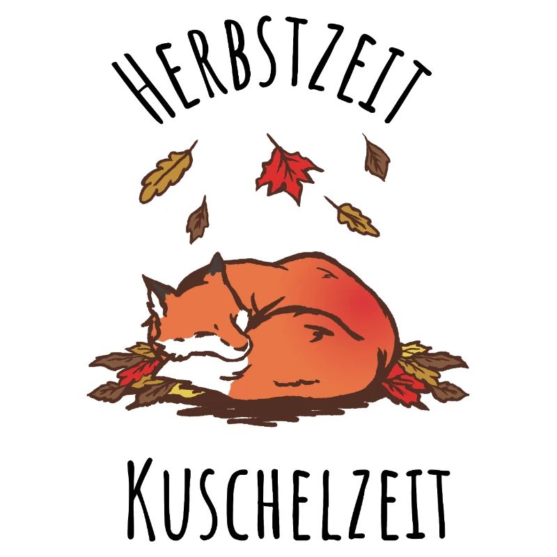 Sleeping fox in autumn cuddle time
