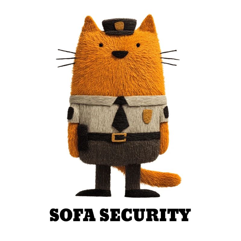 Katze im Security Look - Sofa Security 