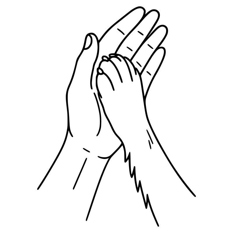 Hundepfote Hand - High Five - Hunde Pfote Hund 