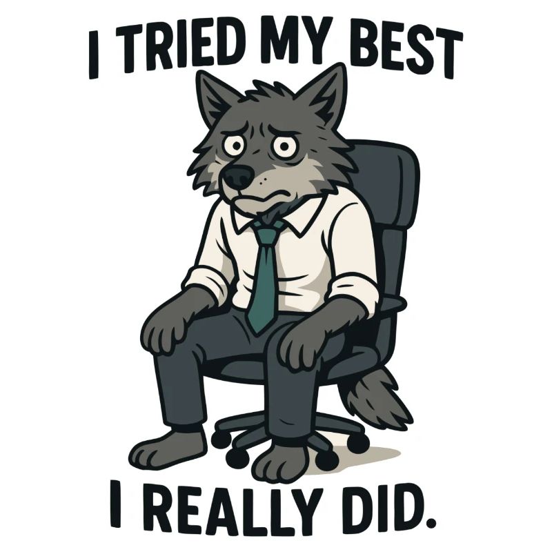 Loup de bureau avec cravate