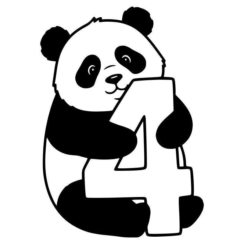 Panda avec illustration de dessin animé numéro 4