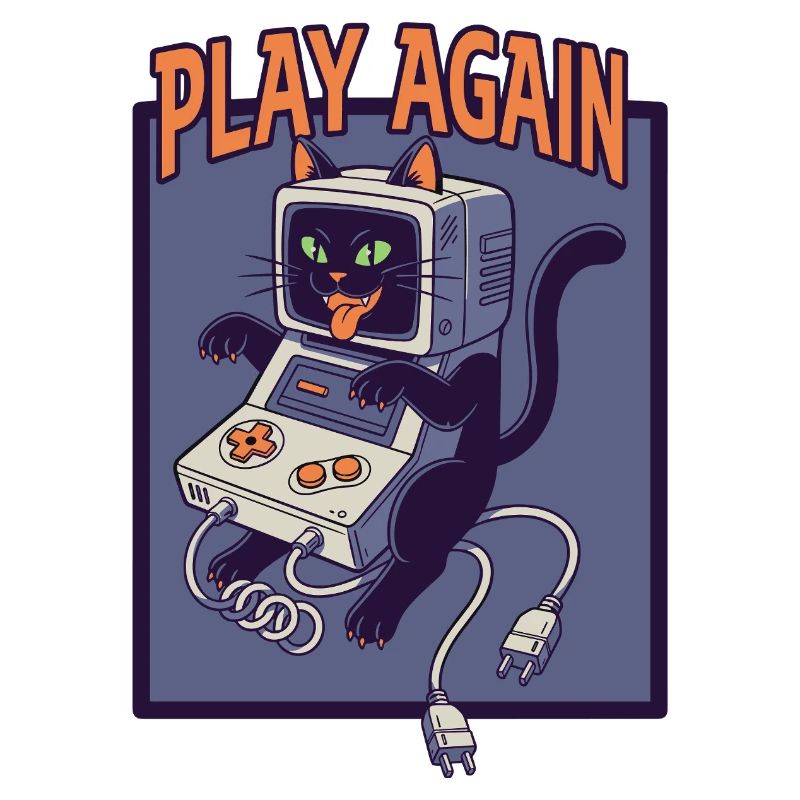 Rejouer : Retro Cat avec console de jeu