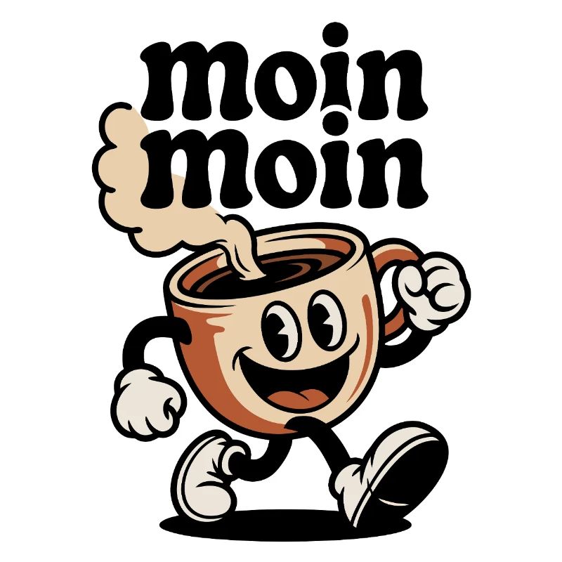 Coffee Mug Cheerful Cartoon