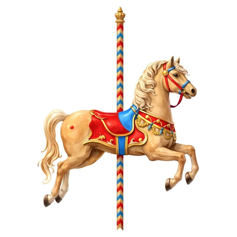 Klassisches Karussellpferd Illustration