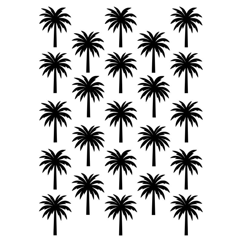 Palm Tree Pattern Black Palm Tree