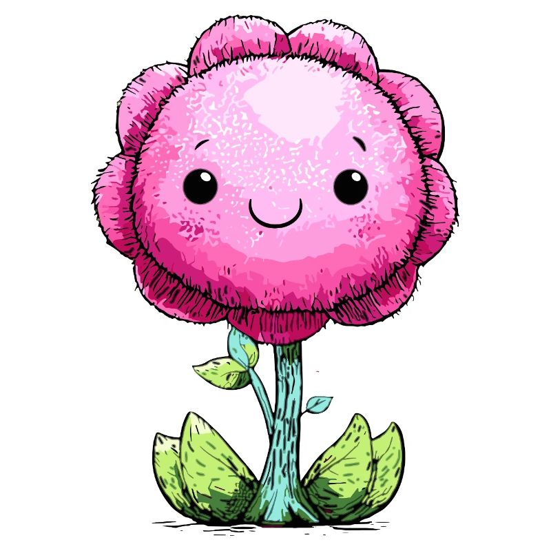 Visage de fleur rose câlin