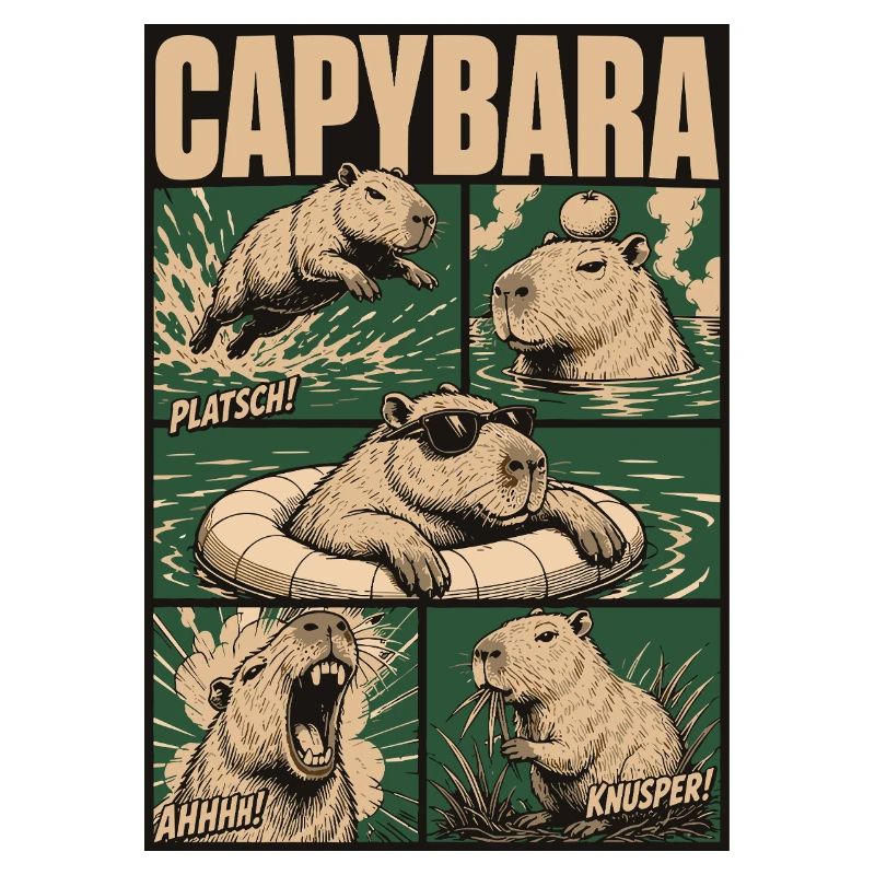 Comic Capybara Action Style