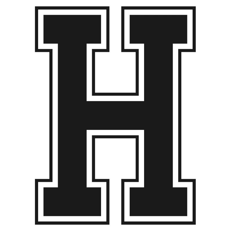 Monogramme Noir Jaune Maison du Collège initiale H