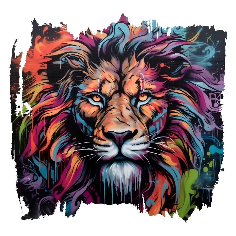 Löwe im Graffiti-Stil