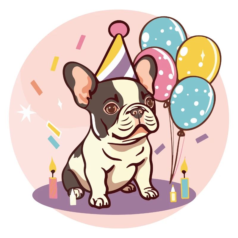 Français Buldog Chiens Anniversaire Bébé