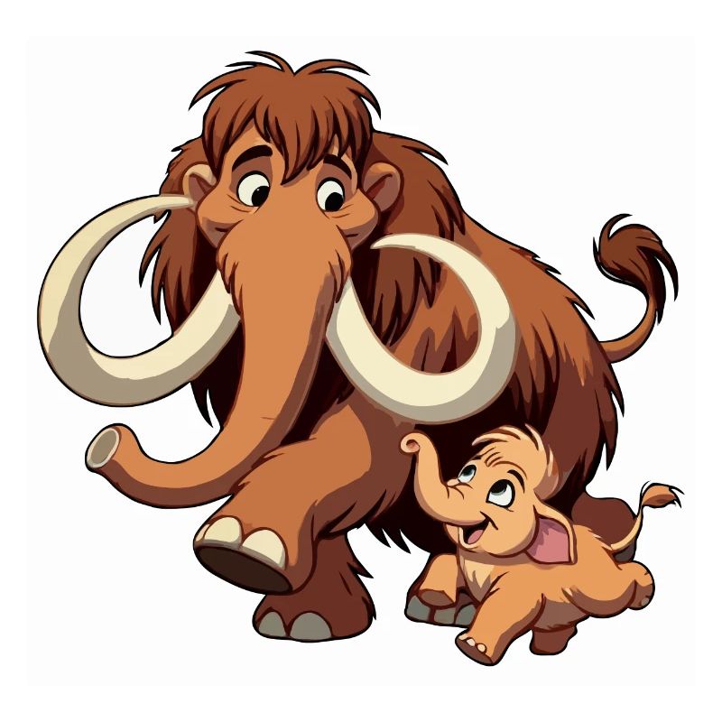 Mammutmutter und Kind