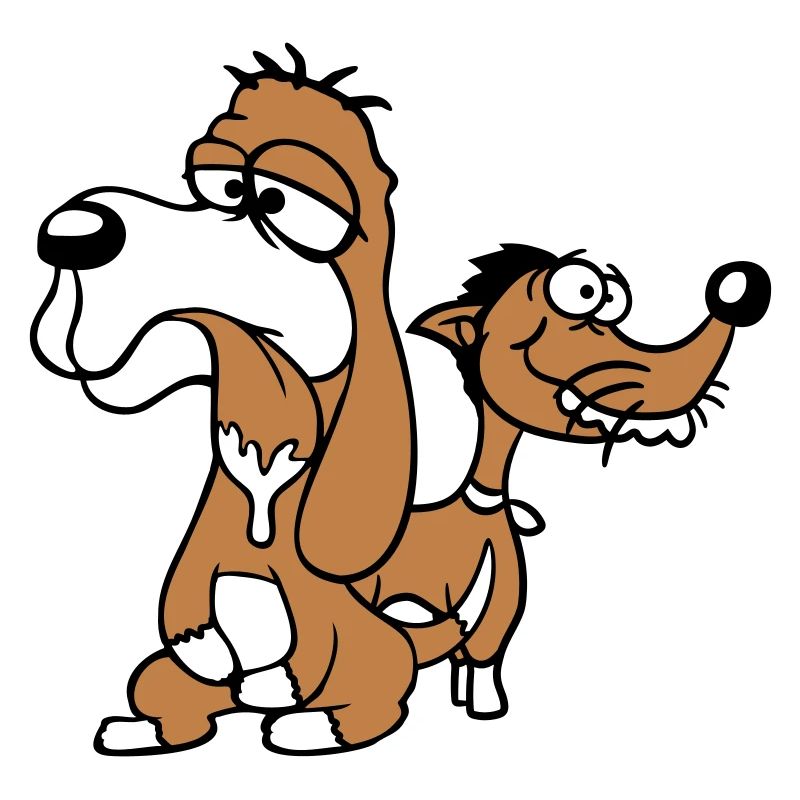 2 chiens équipe stupide deux amis équipage malheureux