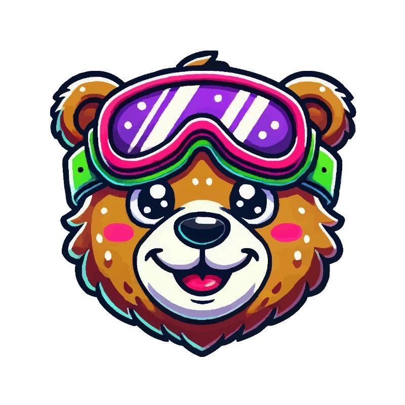 Bear Comic Ski Goggles