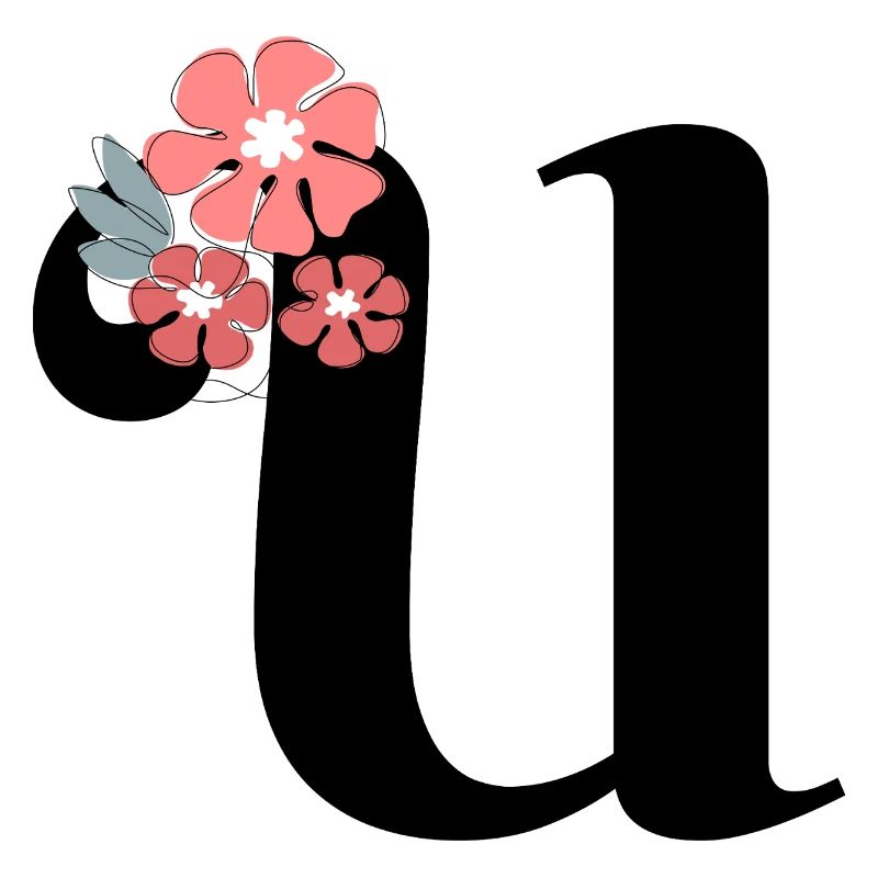Buchstabe u Minimalistische Blumen