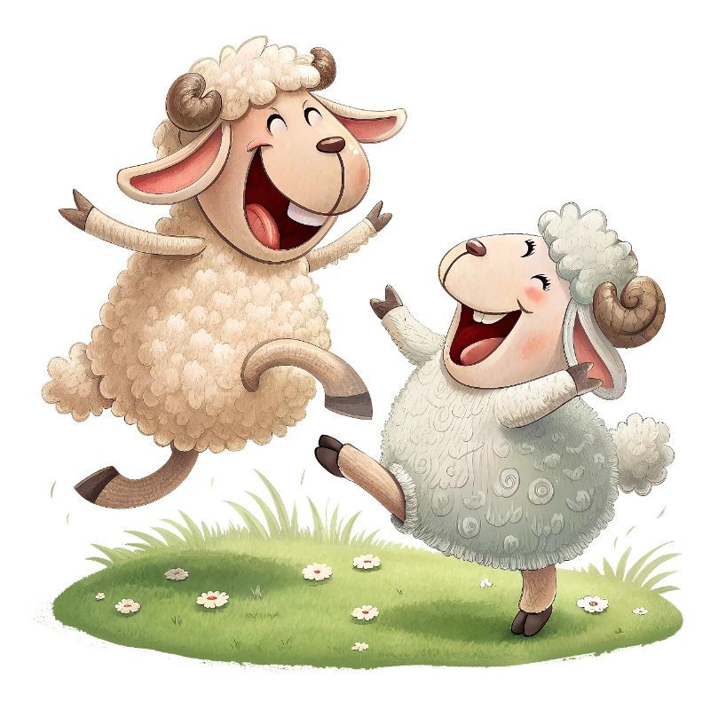 Duo de moutons joyeux