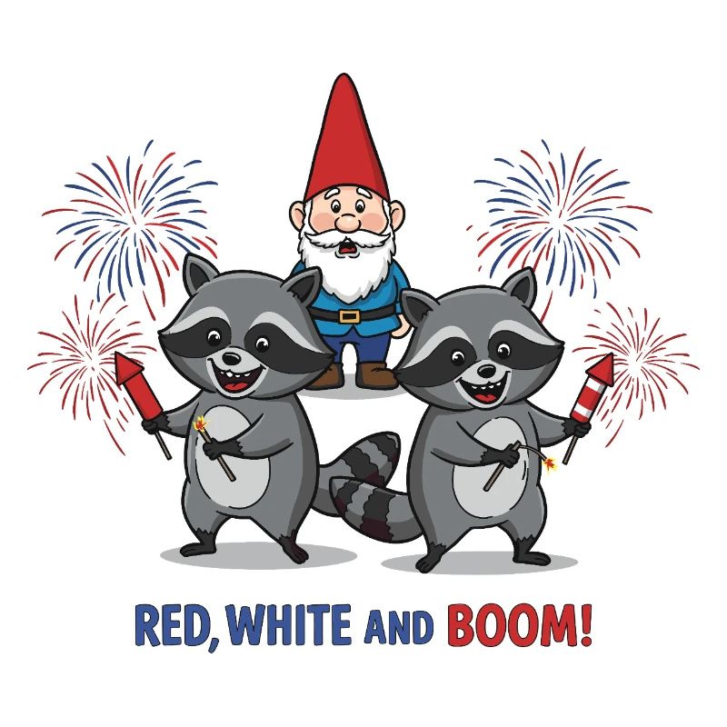 Raccoon 4th of July Fireworks Party