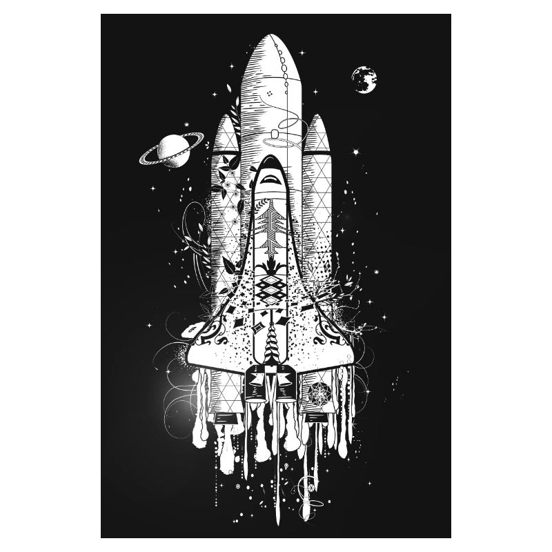 Navette spatiale imaginative dans le style graffiti