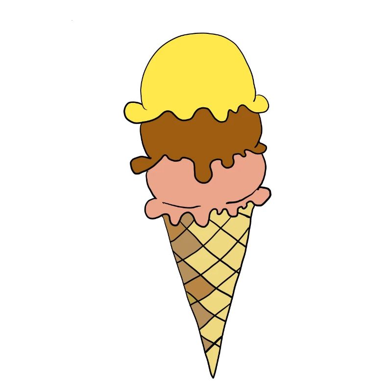 Gelbe Eiscreme Dreier-Sortiment