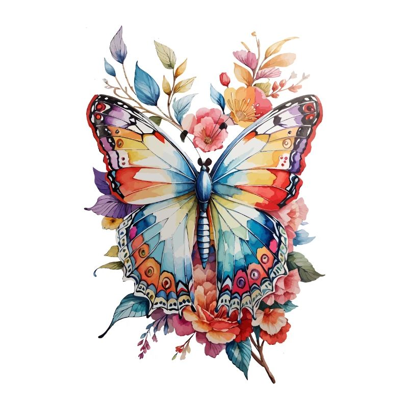 Buntes Schmetterlings-Blumendesign