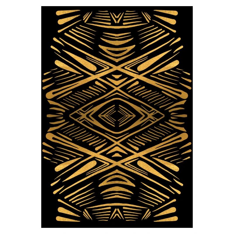 Ethnic gold pattern on black