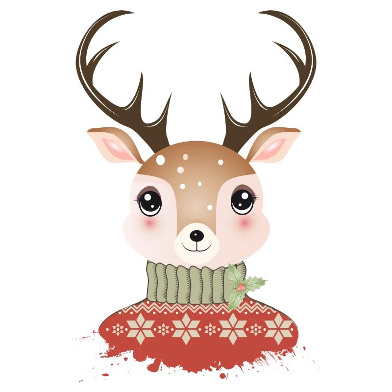 cerf chic mignon avec pull de Noël