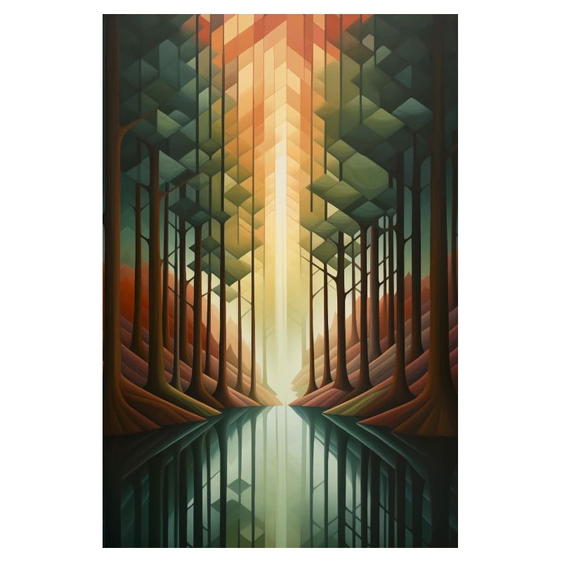 Forest Landscape in Geometric Style