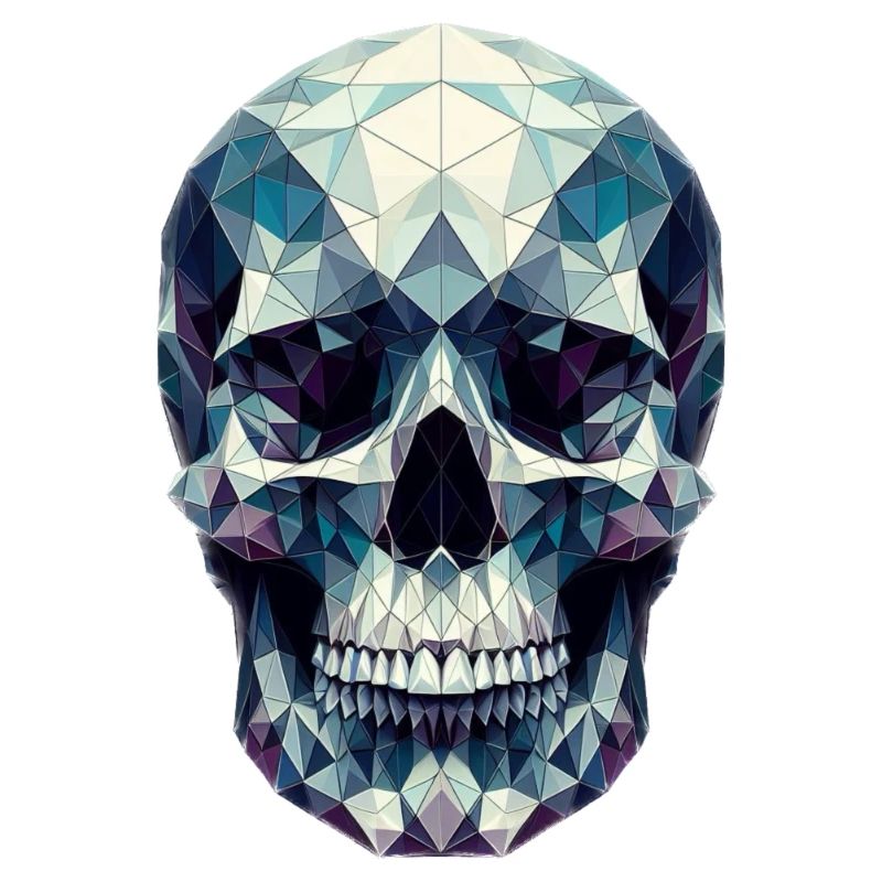 Un crâne coloré de style polygonal