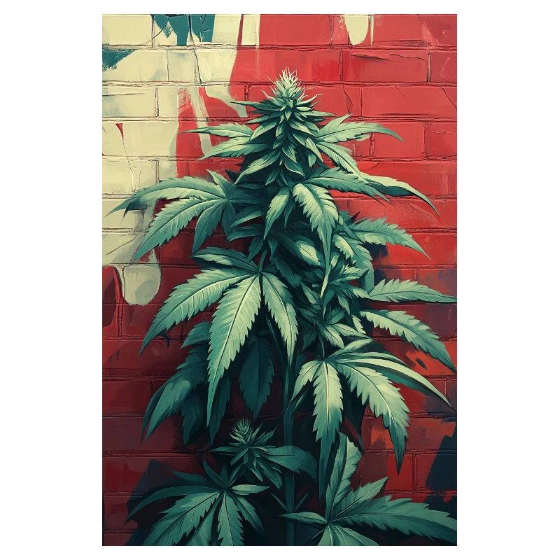 Cannabis Graffiti Green Wall