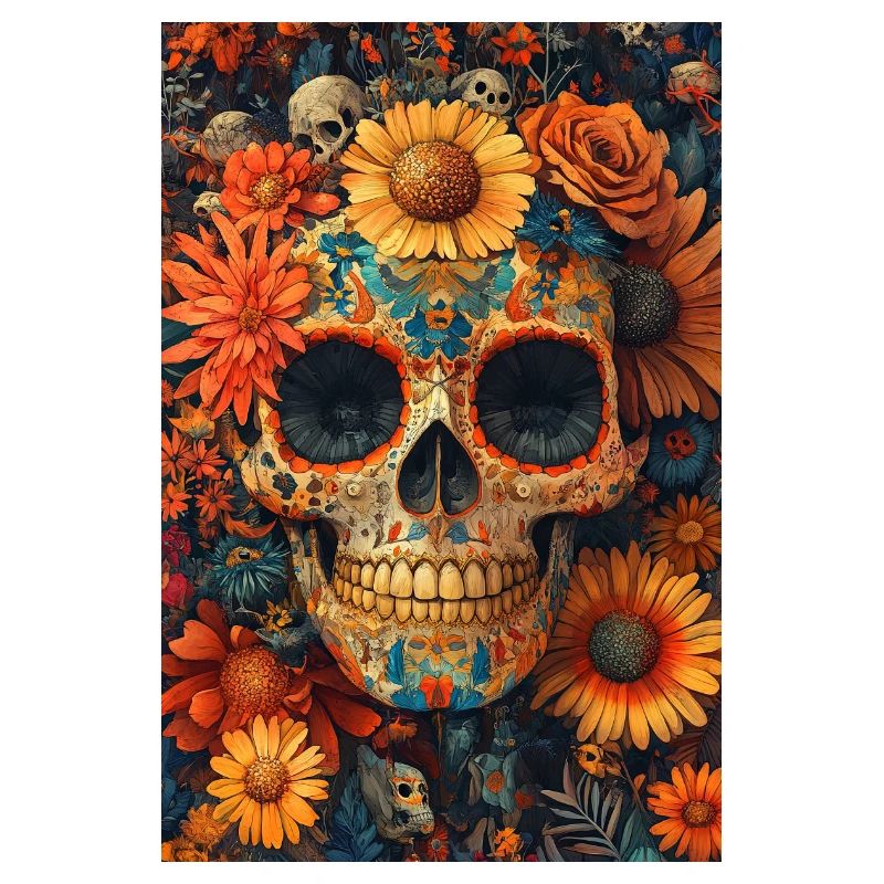 Blumen-Skull Día de los Muertos